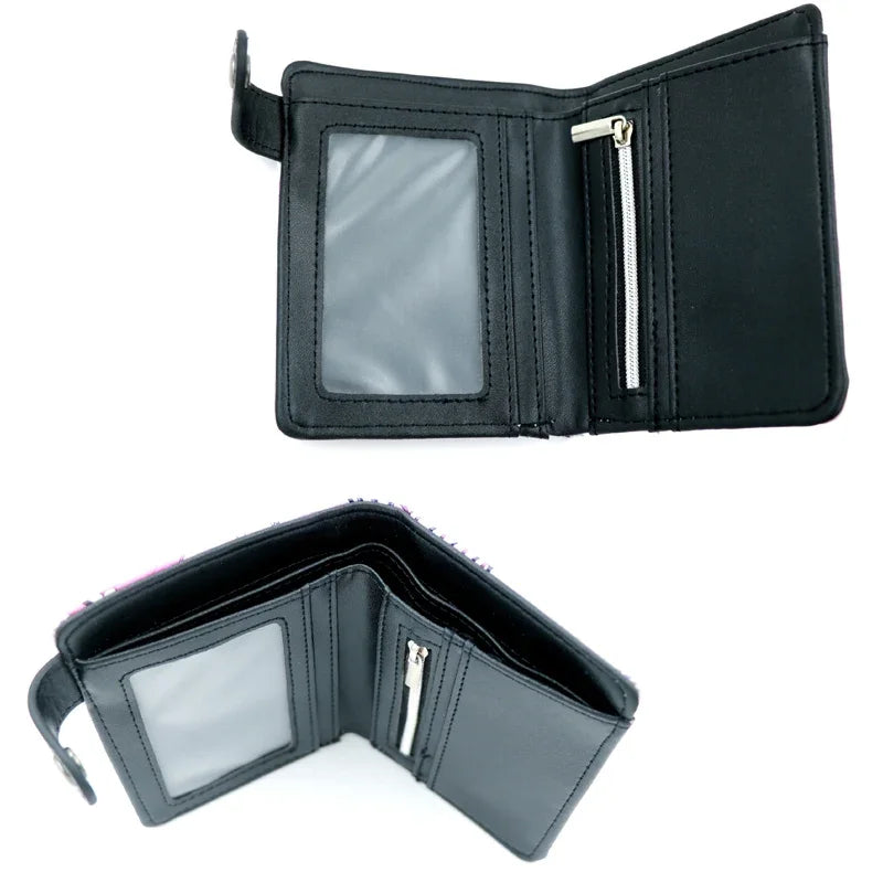 Anime Sesshoumaru Button Wallet Inuyasha Coin Card Men Purse