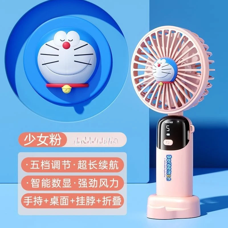 Doraemon Portable USB Fan – Foldable & Silent Cartoon Neck Fan for Students & Gifts
