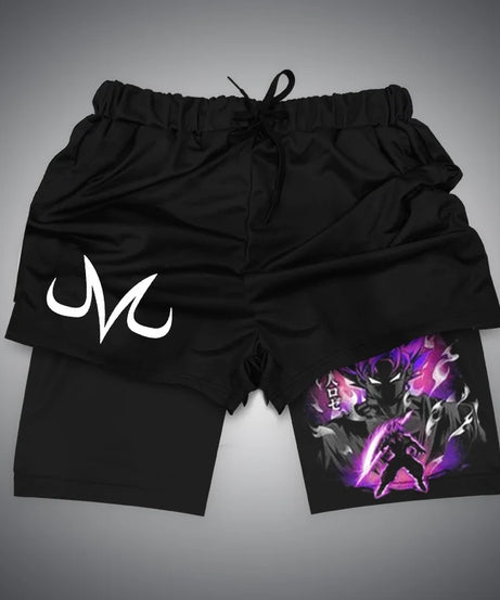 New Dragon Ball Son Goku Shorts Anime Men Double Layer Sports Short Pants Sportswear Jogger Breathable Beach Pants