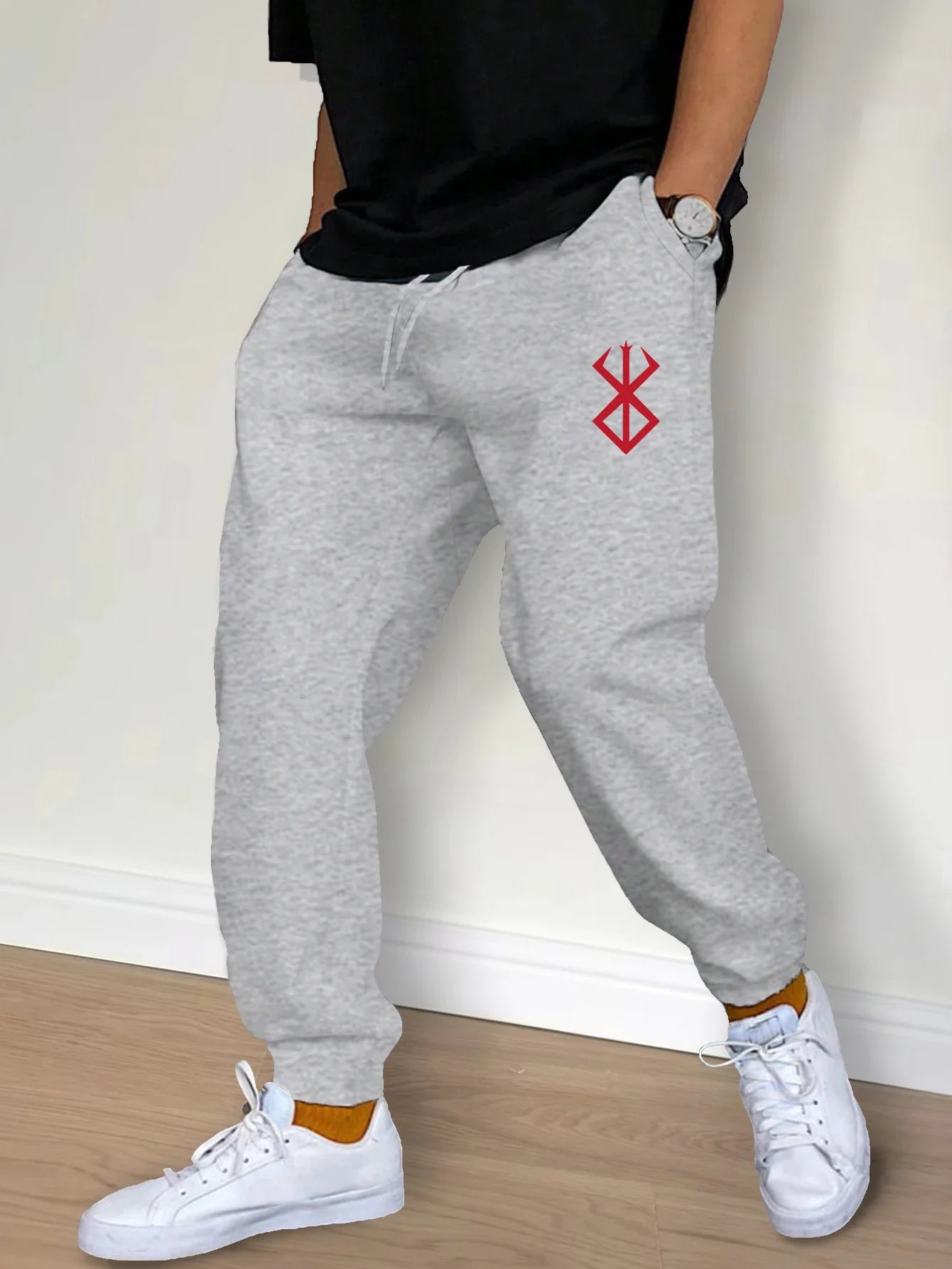 Men's Fashion Pants Spring Autumn Fleece Casual Sweatpants Sports Joggers Workout Gym Fitness Trousers Women Loose Men Clothing