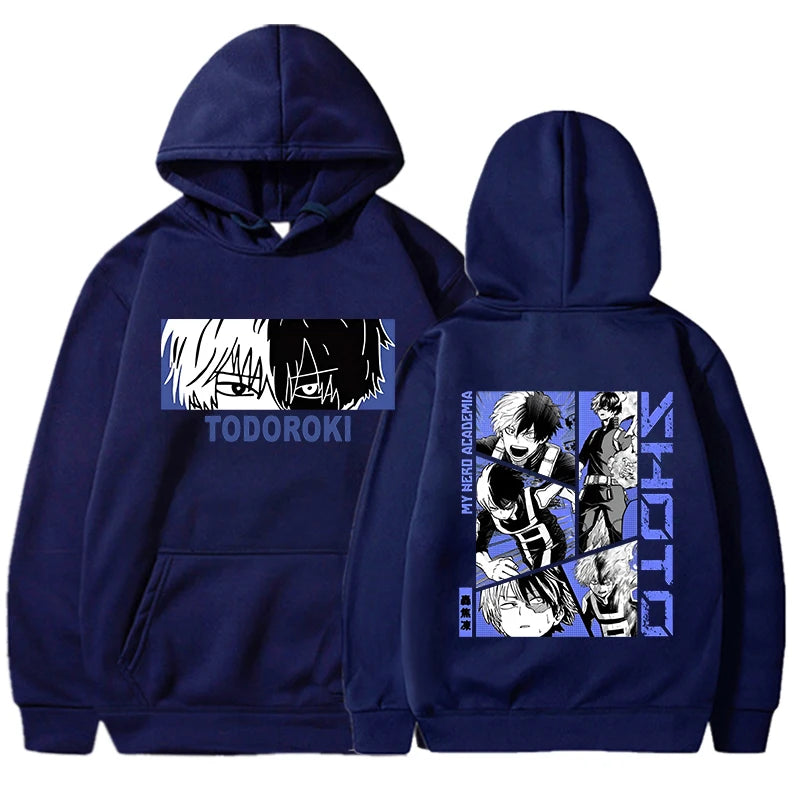 New Fashion Todoroki Shoto Pullover Long Sleeve Sports Hoodie Women Men Anime Sweatshirt Pullover Tops