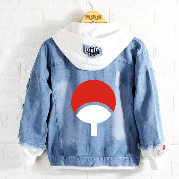 Anime Ninja Rikudou Senni Uchiha Denim Hoodie Coat – Men's & Women's Fashion Jacket