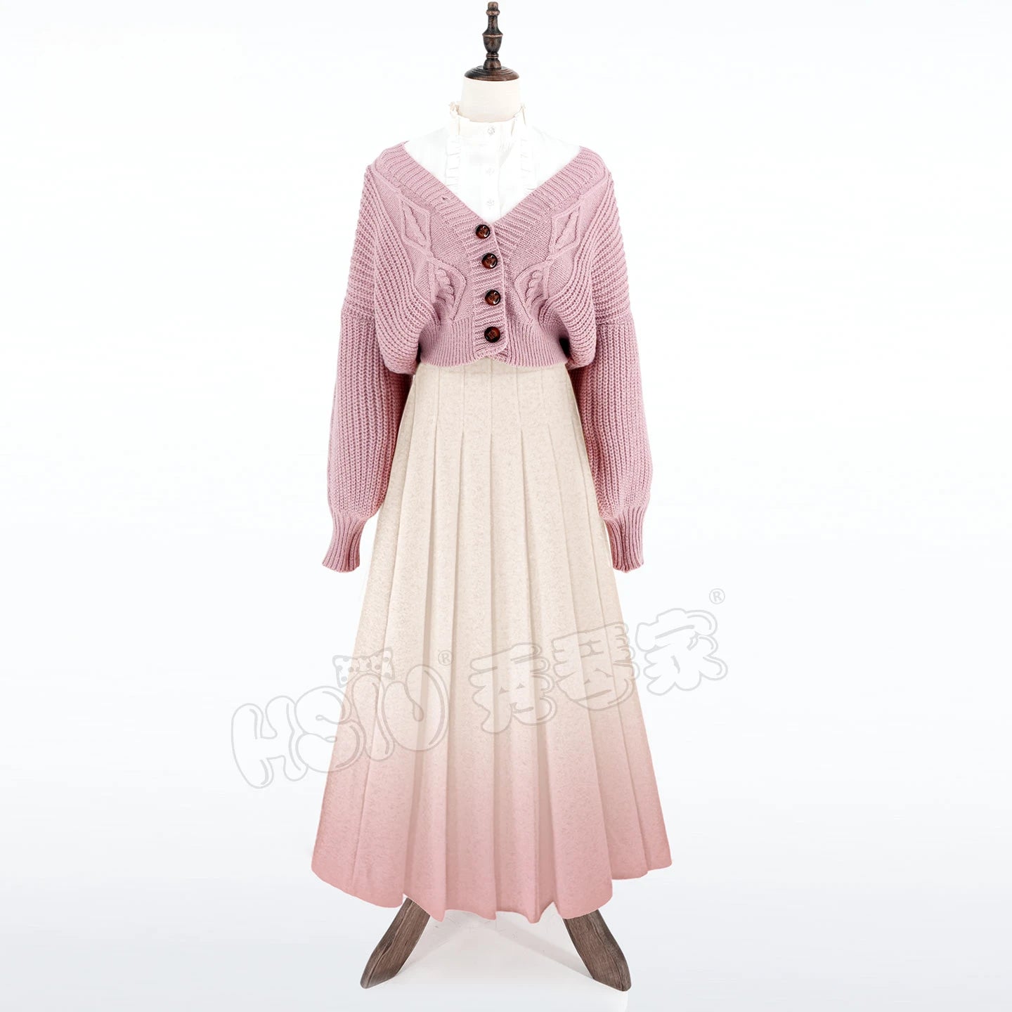 Waguri Kaoruko Cosplay Costume The Fragrant Flower Blooms With Dignity Sweater coat dress set Christmas girl sweet warm uniform