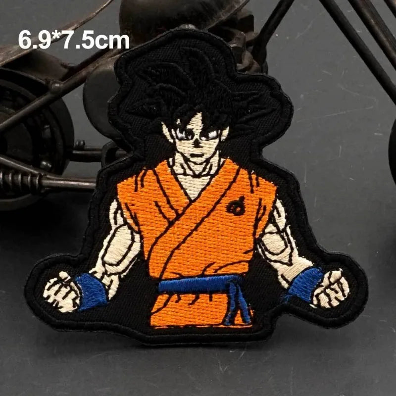 Dragon Ball Animation Peripherals Creative Kawaii Son Goku Vegeta Majin Buu Clothes Patches Embroidered Velcro Badges