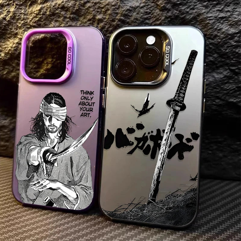 Comics Vagabond Samurai Case for iPhone SE4 16E 16 15 14 13 12 11 Pro Max XS X XR Plus 8 7 SE Plating Matte Cover
