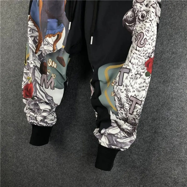 Anime Print Harem Joggers — Streetwear Sweatpants