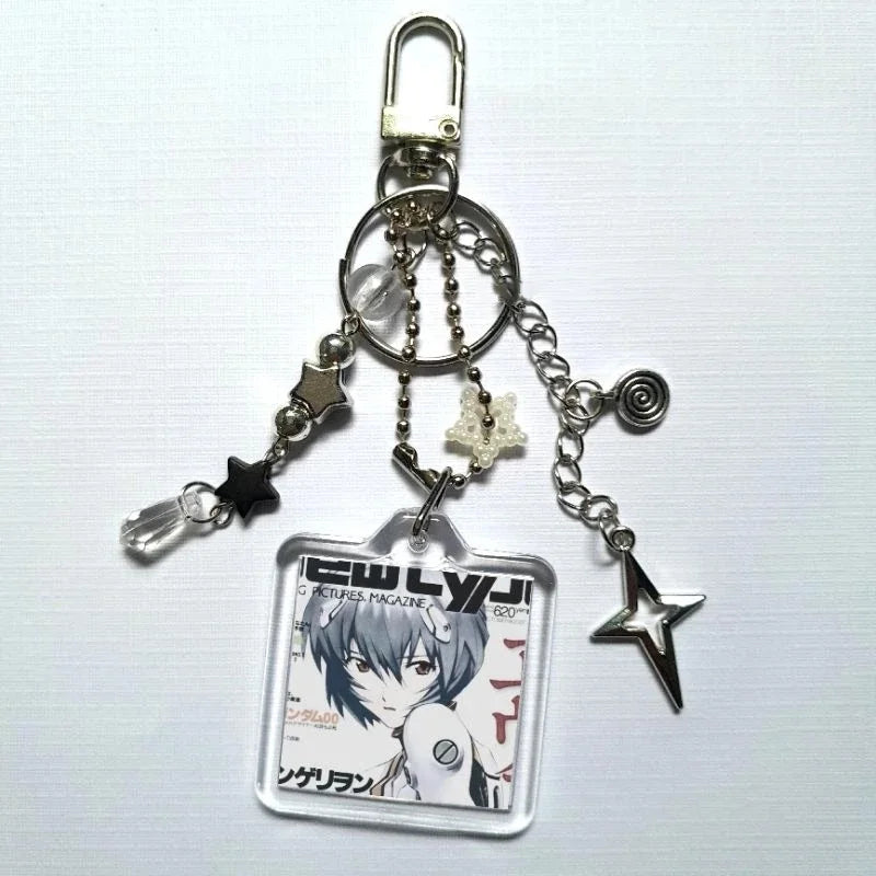 Reading table! Keychain New Century Evangelion Anime