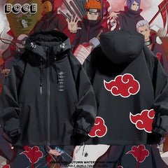 Anime Naruto Akatsuki Windbreaker Jacket – Hooded Spring & Autumn Coat for Men & Women