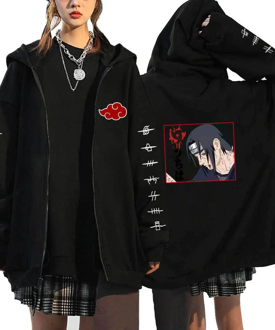 Autumn Zip Up Jacket Anime Naruto Figures Sweatshirt Men Women Plus Size Casual Clothing Harajuku Coat Halloween Gifts