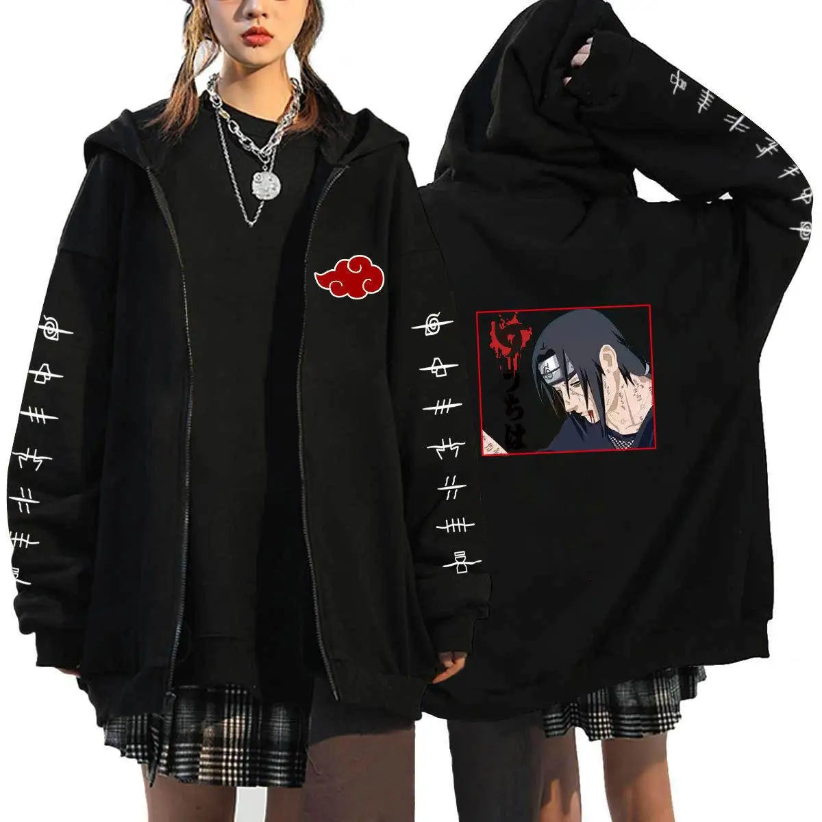 Autumn Zip Up Jacket Anime Naruto Figures Sweatshirt Men Women Plus Size Casual Clothing Harajuku Coat Halloween Gifts