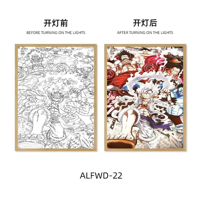 Sun God Nika Luffy Light-Up Frame – One Piece LED Desktop Decor