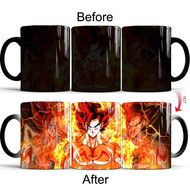 Dragon Ball Goku Color Changing Cup Mug Personalised Magic Mugs Heat Activated Image Photo Coffee Mugs Surprised