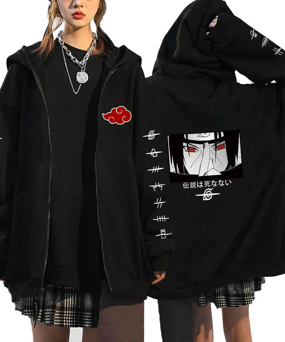 Autumn Zip Up Jacket Anime Naruto Figures Sweatshirt Men Women Plus Size Casual Clothing Harajuku Coat Halloween Gifts