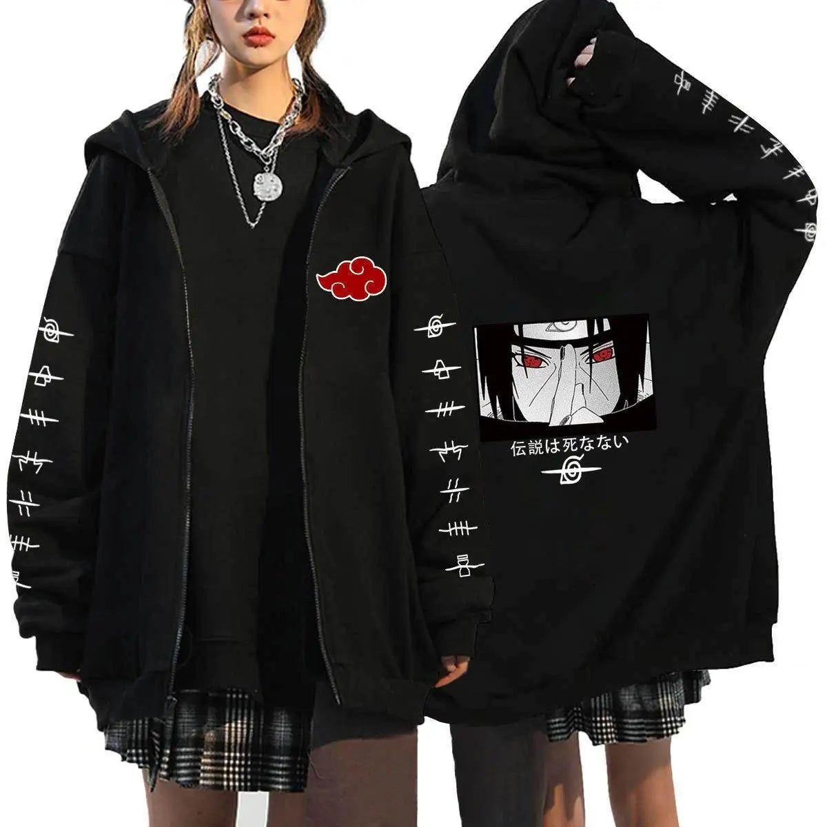 Autumn Zip Up Jacket Anime Naruto Figures Sweatshirt Men Women Plus Size Casual Clothing Harajuku Coat Halloween Gifts