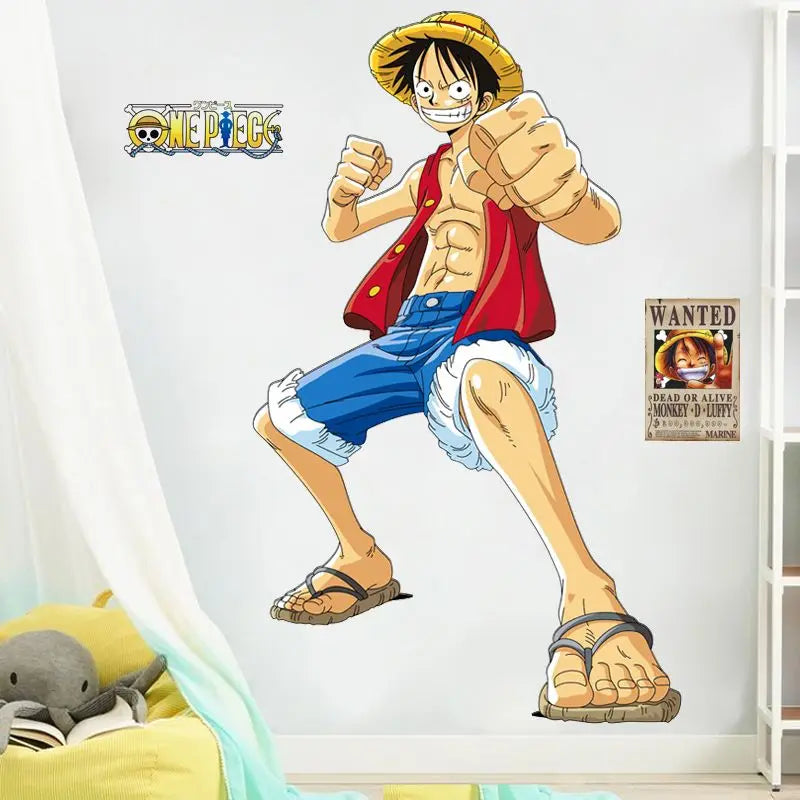 One Piece Anime Luffy Poster Wall Sticker Personality Creative Fashion Boys Dormitory Decoration Wallpaper Self Adhesive