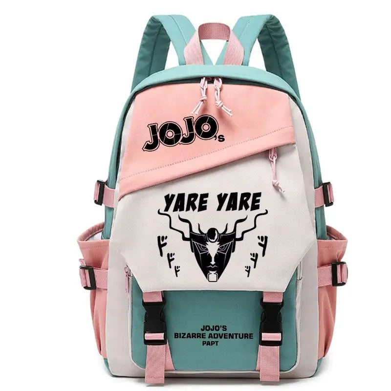 Kujō Jōtarō Anime JoJo's Bizarre Adventure Backpack Student School Bag Canvas Teens Outdoor Travel Backpack Fashion Gift