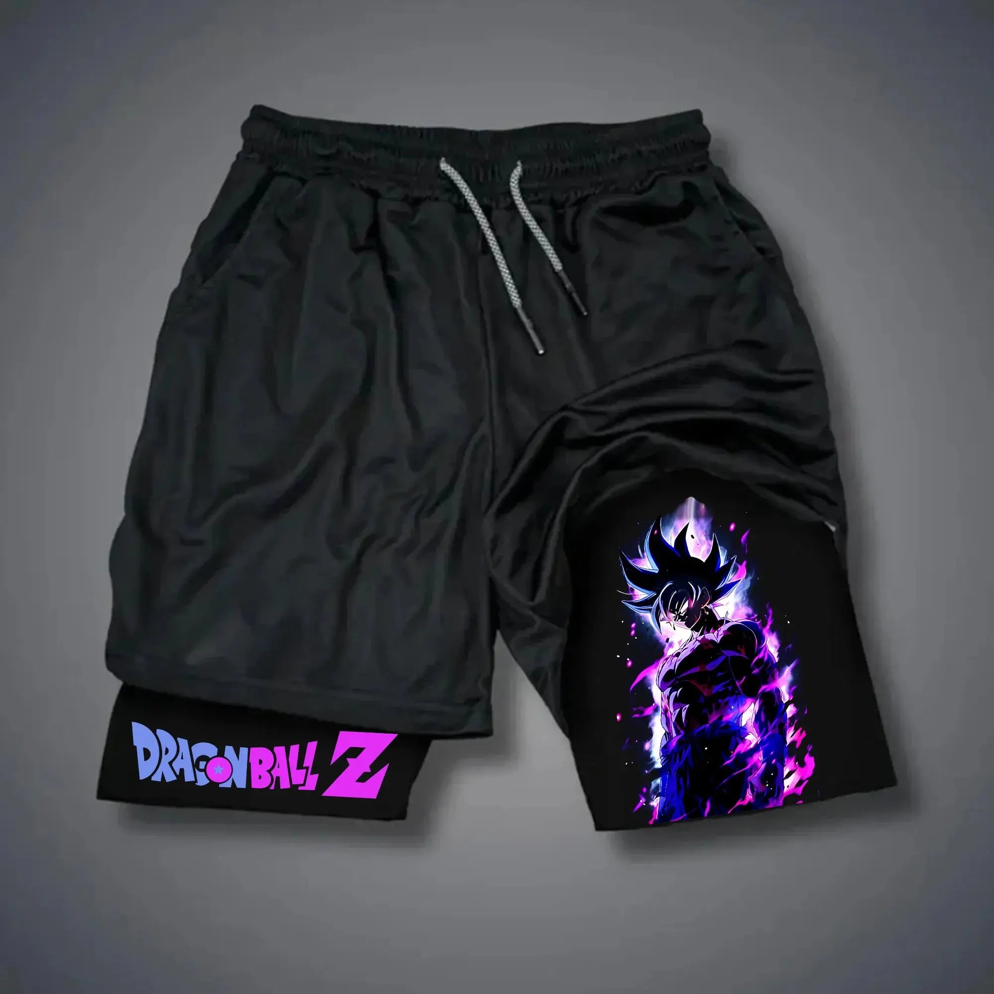 Dragon Ball Anime Men's Shorts Sportswear Quick Dry Gym Pants Double-layer 2 in 1 Shorts Y2k Summer Breathable Streetwear