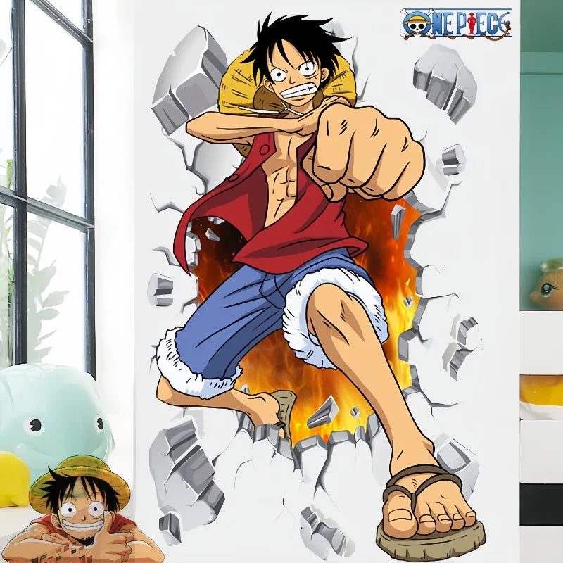 One Piece Anime Luffy Poster Wall Sticker Personality Creative Fashion Boys Dormitory Decoration Wallpaper Self Adhesive