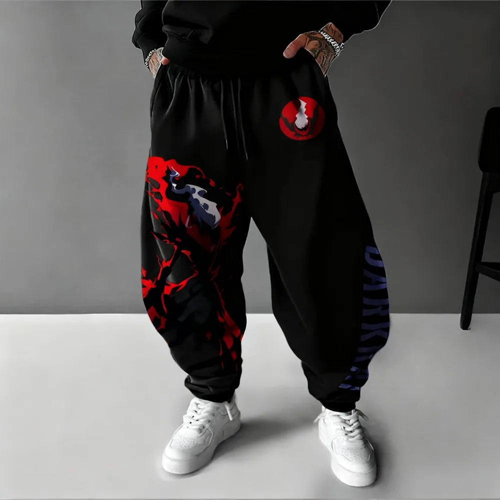 Pokémon Anime Printed Men's Sweetpants Autumn/Winter New Style American Street Hip Hop Large Loose Casual Cotton Pants