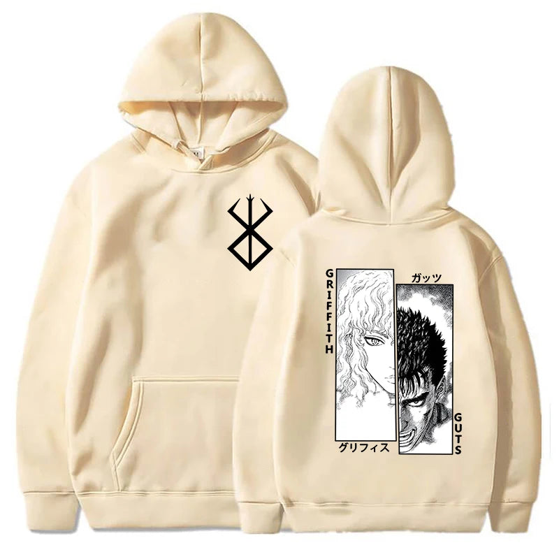 Hot Anime Guts Griffith Graphic Printed Hoodie Unisex Autumn Winter Casual Loose Long Sleeve Pullover Fashion Sweatshirt