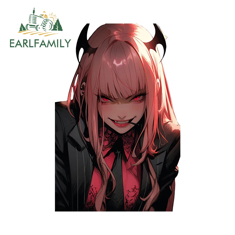 13cm x 7.4cm Zero Two Anime Car Sticker Motorcycle Bumper Funny Laptop Sunscreen Decal Scratch-Proof Fashion Decor