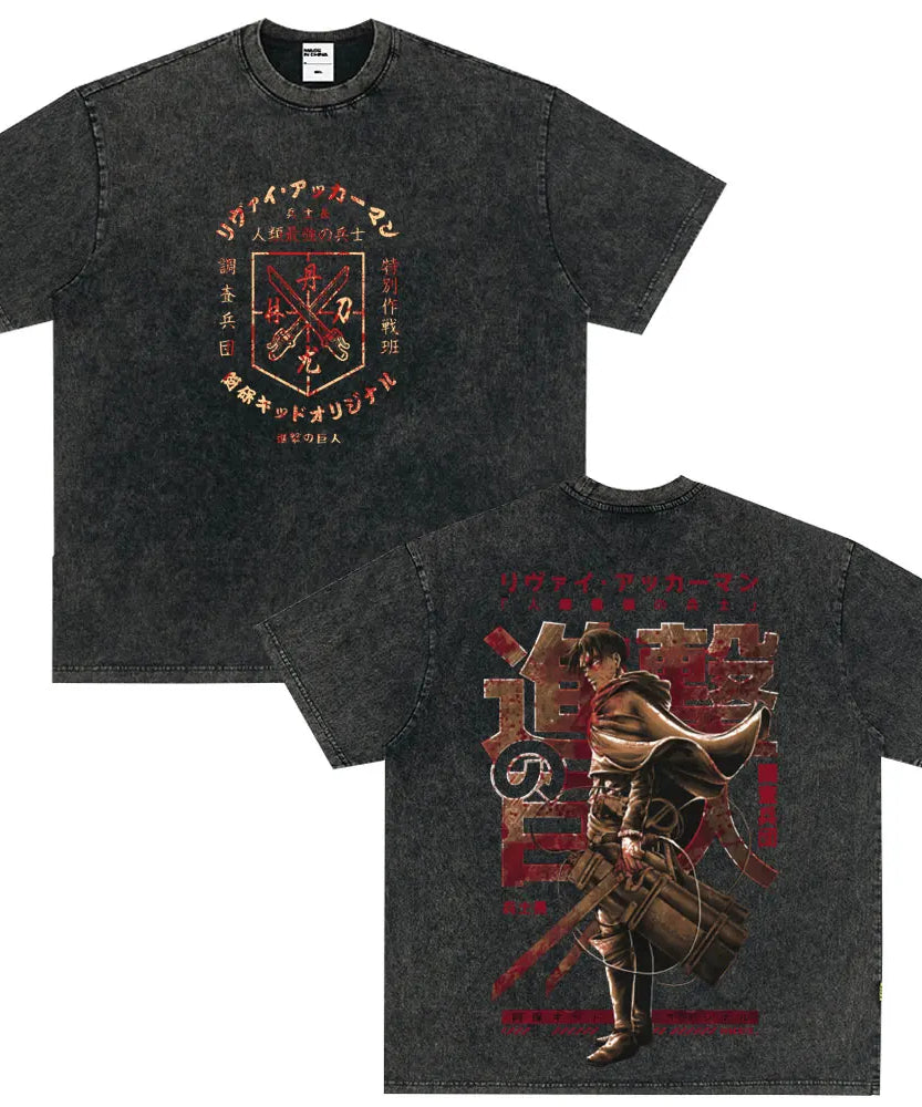 Summer Wears Anime Anime Attack on Titan Classic Cotton T-shirts New Style Washed T-shirt Fashion Streetwears Men