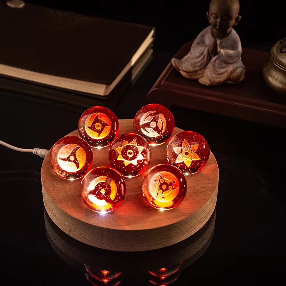 Naruto Night Light Writes Wheel Eye Crystal Ball Anime Sasuke Desktop Decor Ornaments Led Night Lamp Home Atmosphere Lights