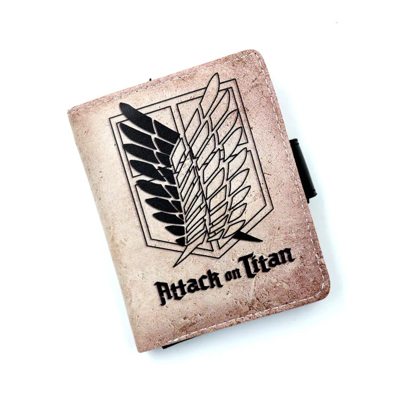 Attack on Titan Short Men Wallet Levi Survey Corps Men's Women's Coin Purse Scout Regiment Money Bag