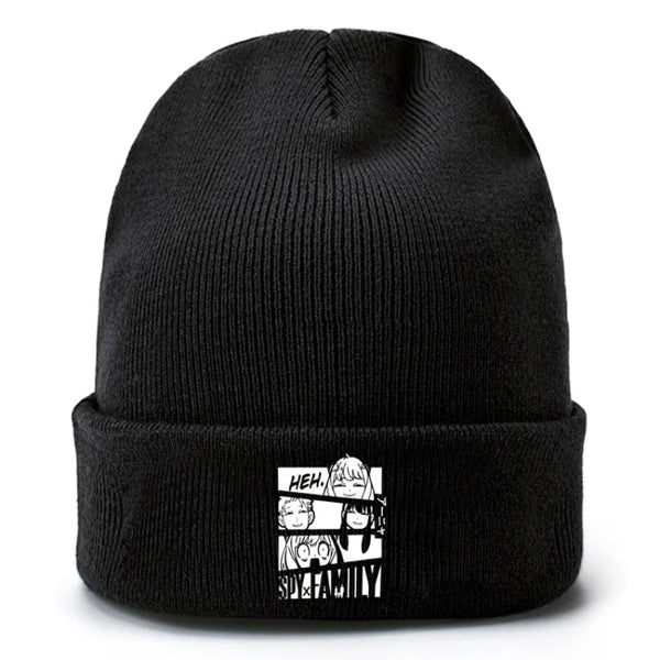 Spy x Family Knitted Beanie — Rolled-Edge Warm Hat