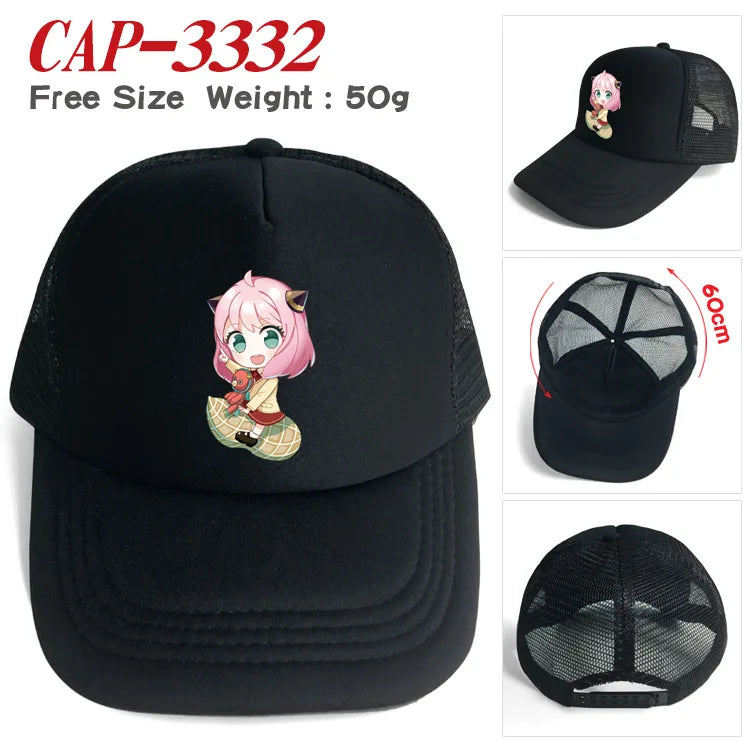 Pop Summer Cap Sun Visor Anya Forger Cute Hip Hop Caps Spy X Family Anime Cowboy Hat Peaked Trucker Dad Hats Gift
