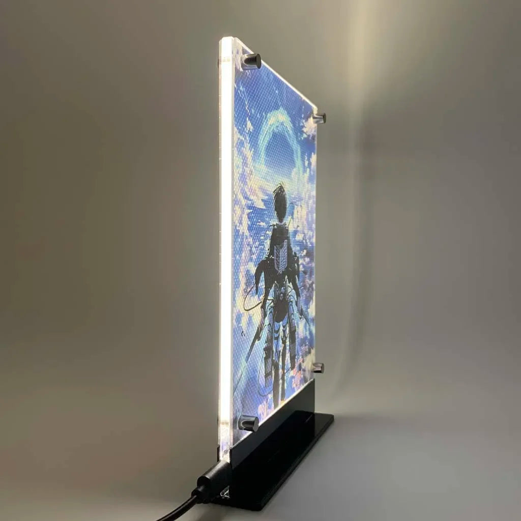 PCLP Led Backlit Poster Attack on Titan Levi Anime Night Light for Bedroom Nightlight Game Room Decor Table Night Lamp Sign AOT