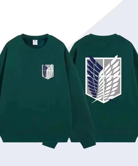 Attack on Titan animation peripheral kawaii new survey corps wings of freedom loose round neck clothes sweatshirt jacket gift