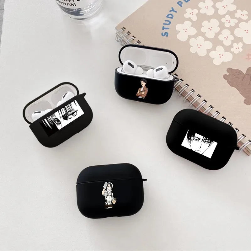 Attack On Titan Anime Earphone Cover For Apple Airpods 1 2 Case Wireless Bluetooth For air pods pro Soft Silicon Cases