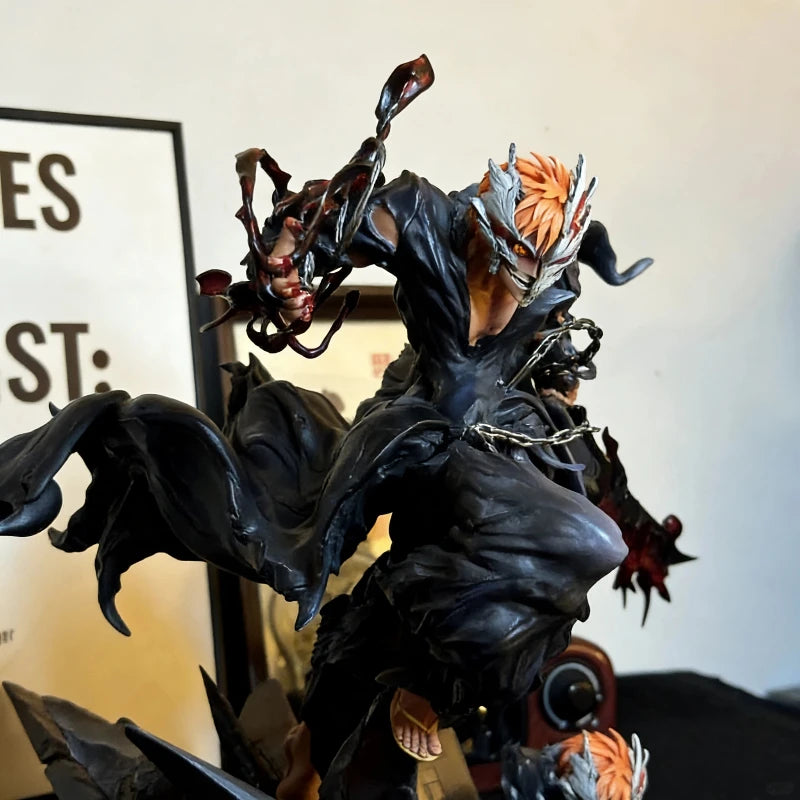 Kurosaki Ichigo 22cm Half Hollow Ichigo Action Figure LED Luminous Anime Model Toy PVC Light-Up Statue Desktop Decor Boy Gift