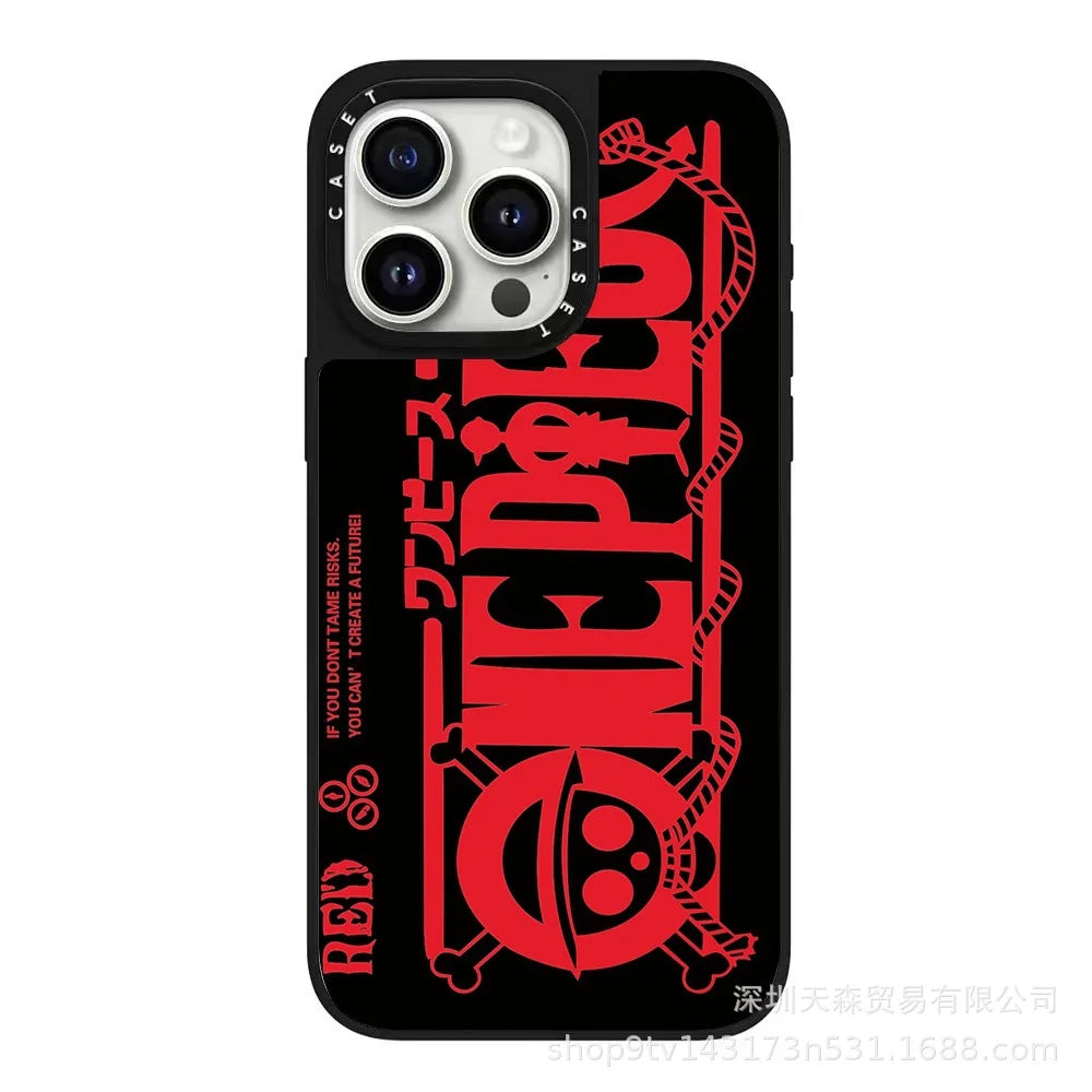 One Piece x Naruto Mirror Phone Case – Anti-Fall Collection for iPhone 16 Pro Max