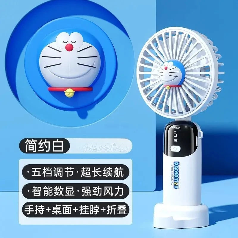 Doraemon Portable USB Fan – Foldable & Silent Cartoon Neck Fan for Students & Gifts