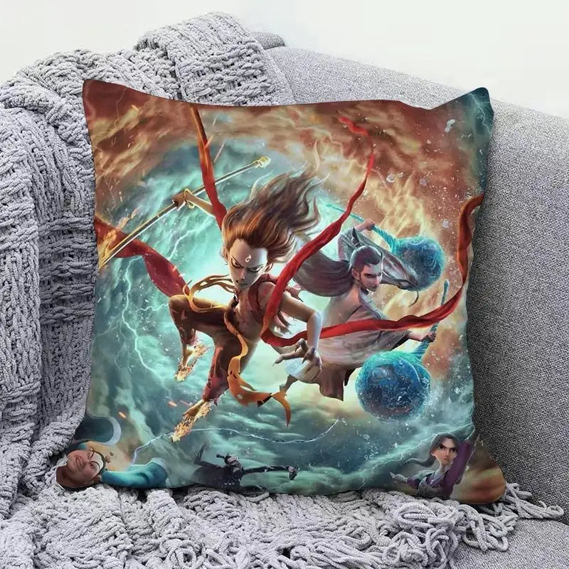 Ne Zha anime peripherals pillows cute personality creative fashion living room sofa bedroom cushions holiday gift