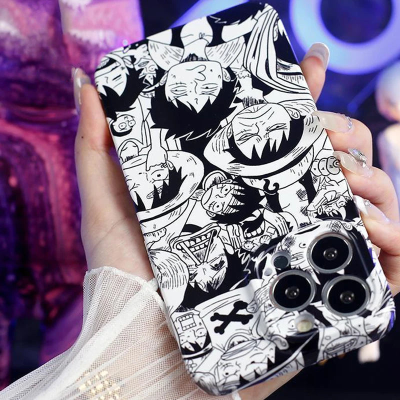 Anime Luffy One Piece Comic Phone Case For Apple iPhone 14 13 12 Mini 11 XS Pro Max X XR 8 7 Plus SE Feilin Back Film Hard Cover
