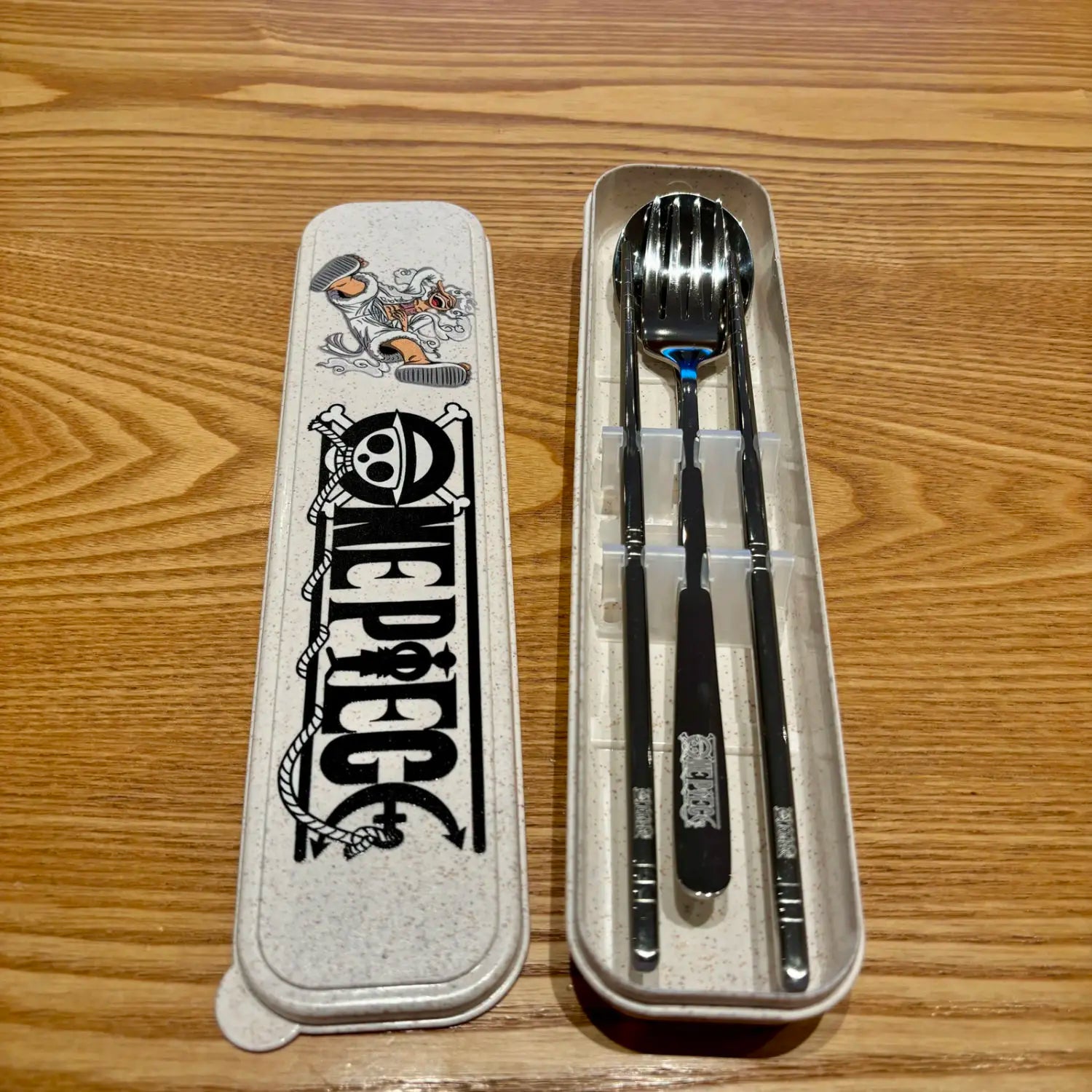New ONE PIECE Anime Nika Luffy Chopper 304 Stainless Steel Portable Tableware 304 Spoon Fork Chopsticks Student Party Gift