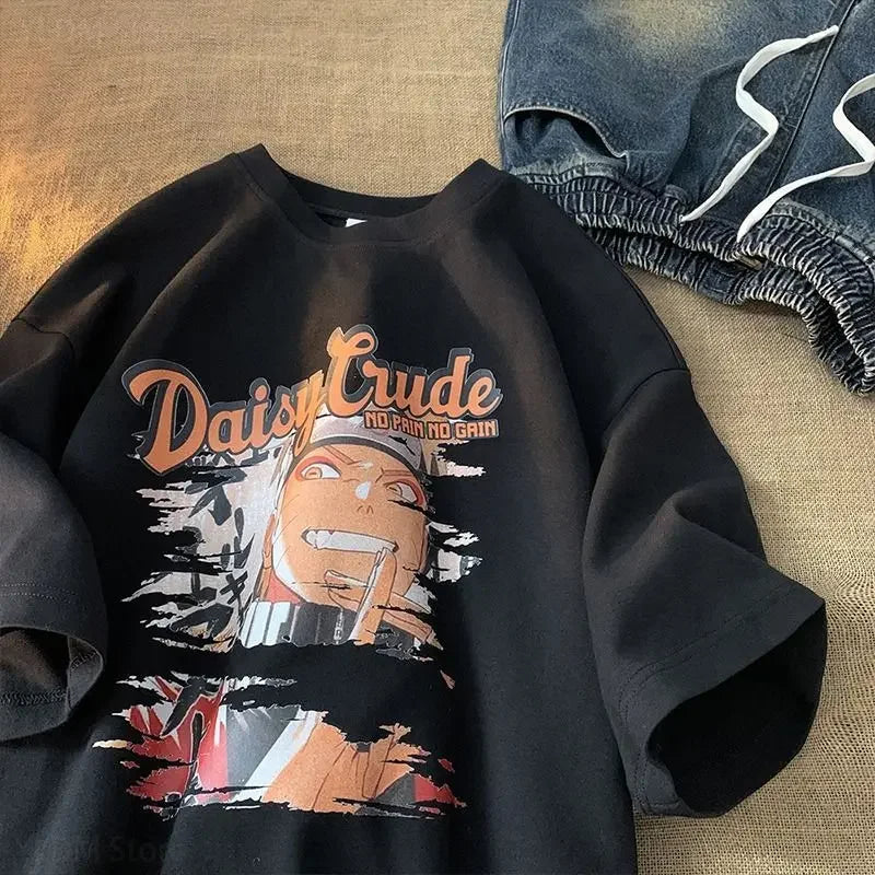 Naruto Ninja T-shirt Clothes Cartoon Print Short-sleeved Summer Tops Hip Hop Fashion Short Sleeve Top Clothes Birthday Gift New