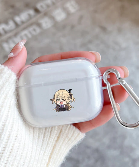 Genshin Impact Anime With Hook Case For AirPods 2 3 1 Cases For Apple AirPods Pro 2 Coque Transparent TPU Earphone Cover