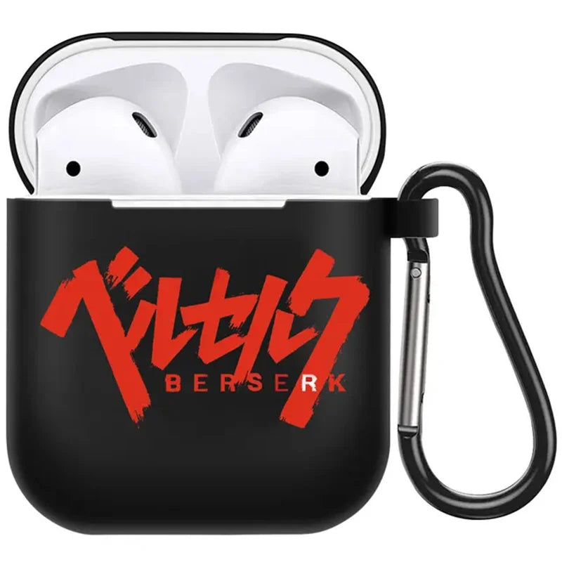 anime Berserk Guts Zodd Earphone Case For AirPods4 1 2 3 Pro Black Soft silicone wireless Bluetooth headphone case