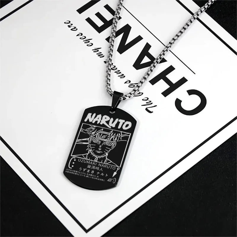 Naruto Kakashi Necklace Pendant Stainless Steel Chain Fashion Alloy Student Children Creative Necklace Clothing Accessories Gift