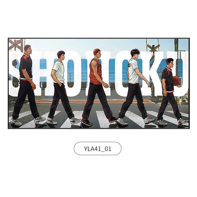 Slam Dunk Wall Art – Sakura Path Anime Mural for Bedroom or Living Room