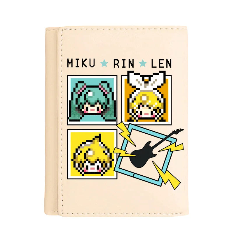 Hatsune Miku Anime Peripheral Zipper New PU Wallet Handsome Personality Boy Print Coin Purse Short Card Pack Holiday Gift