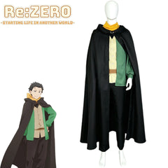 Re:Zero Natsuki Subaru Sage Arc Cosplay Costume Full Set with Cloak & Scarf