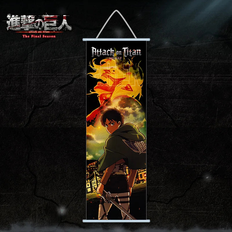 Attack on Titan Canvas Scroll – Anime Wall Art Poster for Room & Home Decor