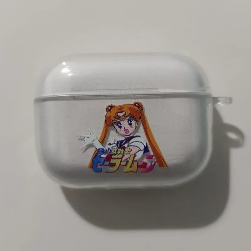 Anime Sailor Moon Transparent Case for Airpods 1 2 Pro Shockproof Silicon Headphone Earphone Cover for AirPods 3 Pro2 Shell Gift