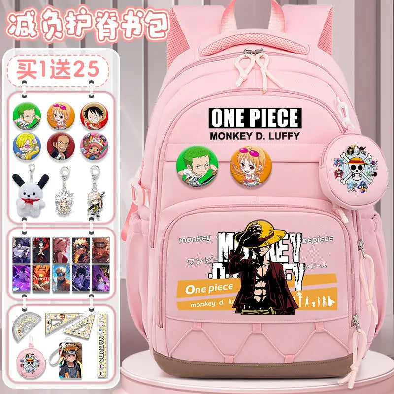 One Piece Luffy Backpack – Large Canvas School & Travel Bag