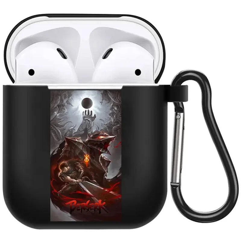 anime Berserk Guts Zodd Earphone Case For AirPods4 1 2 3 Pro Black Soft silicone wireless Bluetooth headphone case